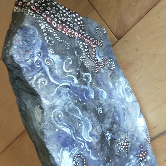Beautiful Hand Painted Book End Rock entitled "Lady Underwater"